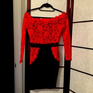 Body-con Christmas or date night sophisticated sexy off the shoulder dress